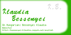 klaudia bessenyei business card
